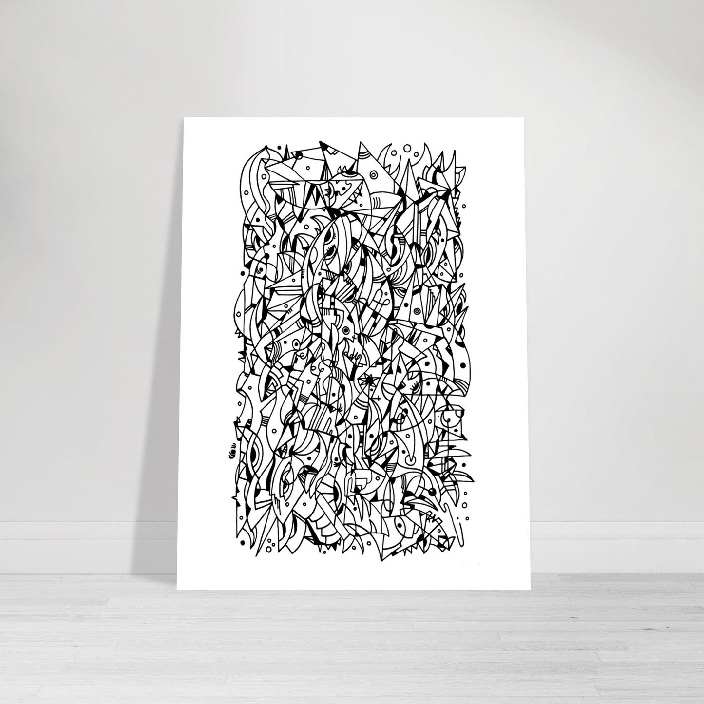 Mental Eclipse - Line Art illustration Print Art Prints