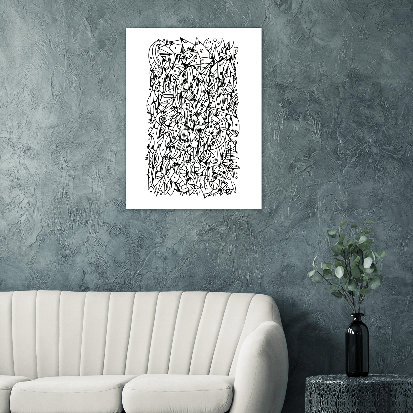 Mental Eclipse - Line Art illustration Print Art Prints