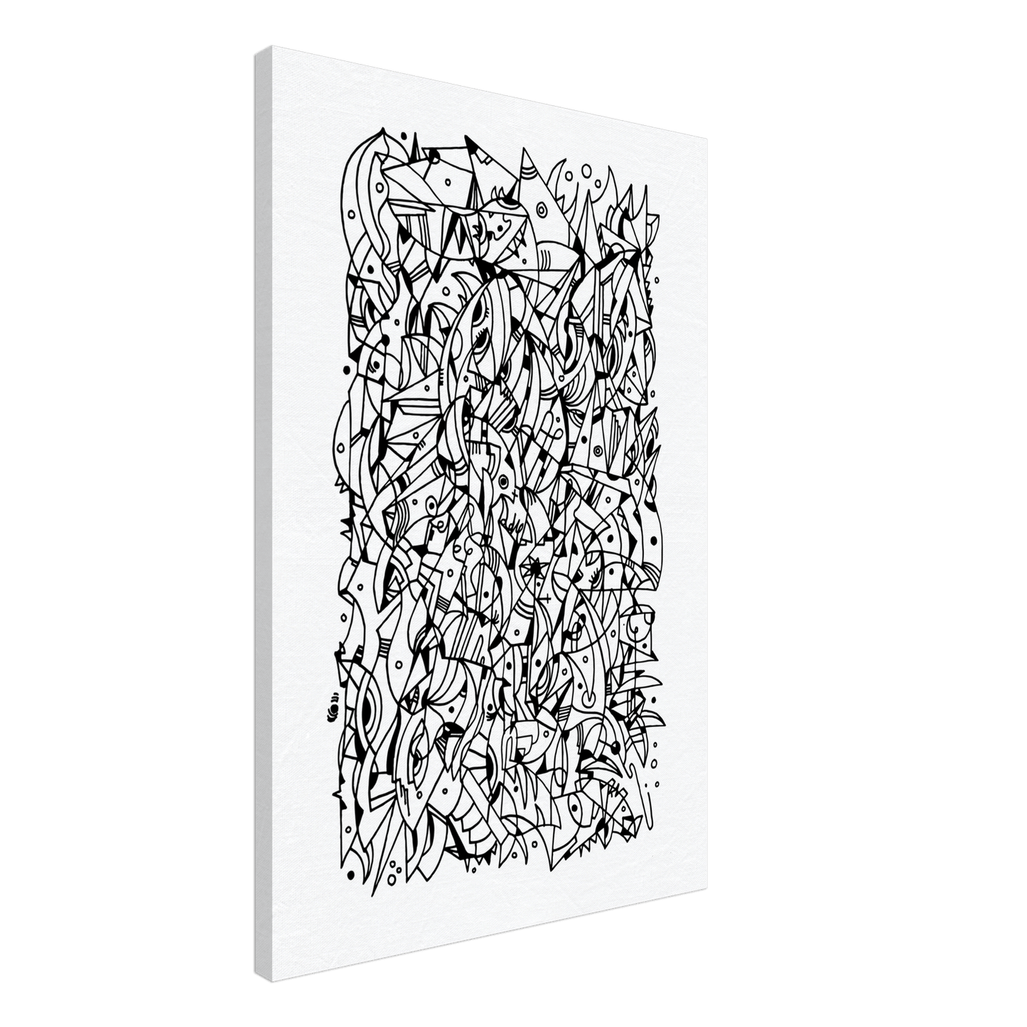 Mental Eclipse - Line Art illustration Print Art Prints 60x90 cm / 24x36″ / Canvas