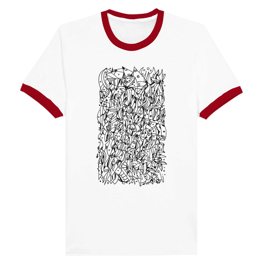 Mental Eclipse - Unisex Ringer T-shirt apparel White and Red / S
