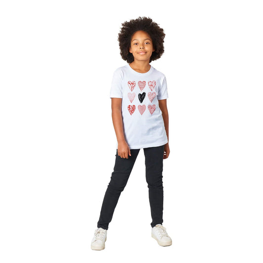 Nine of Hearts - Premium Kids Crewneck T-shirt apparel White / XS