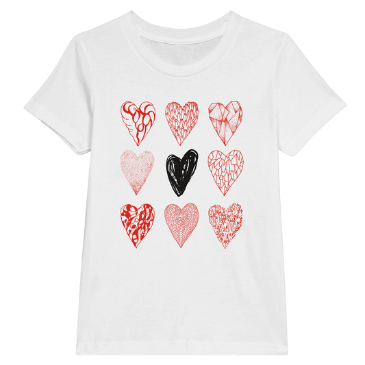 Nine of Hearts - Premium Kids Crewneck T-shirt apparel White / XS