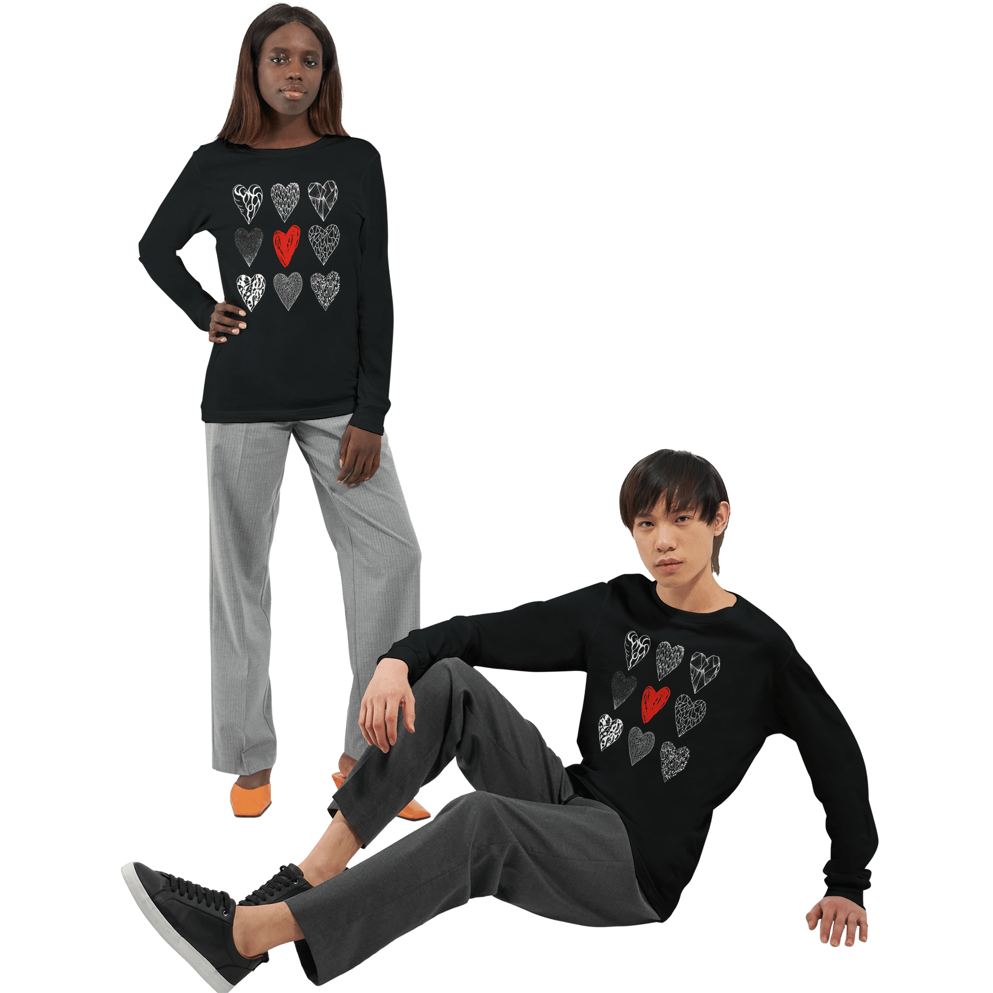 Nine of Hearts - Premium Unisex Longsleeve T-shirt apparel