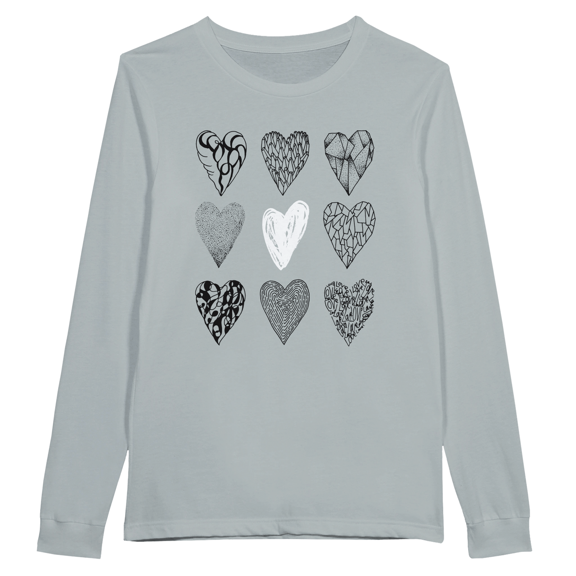 Nine of Hearts - Premium Unisex Longsleeve T-shirt apparel Ash / S