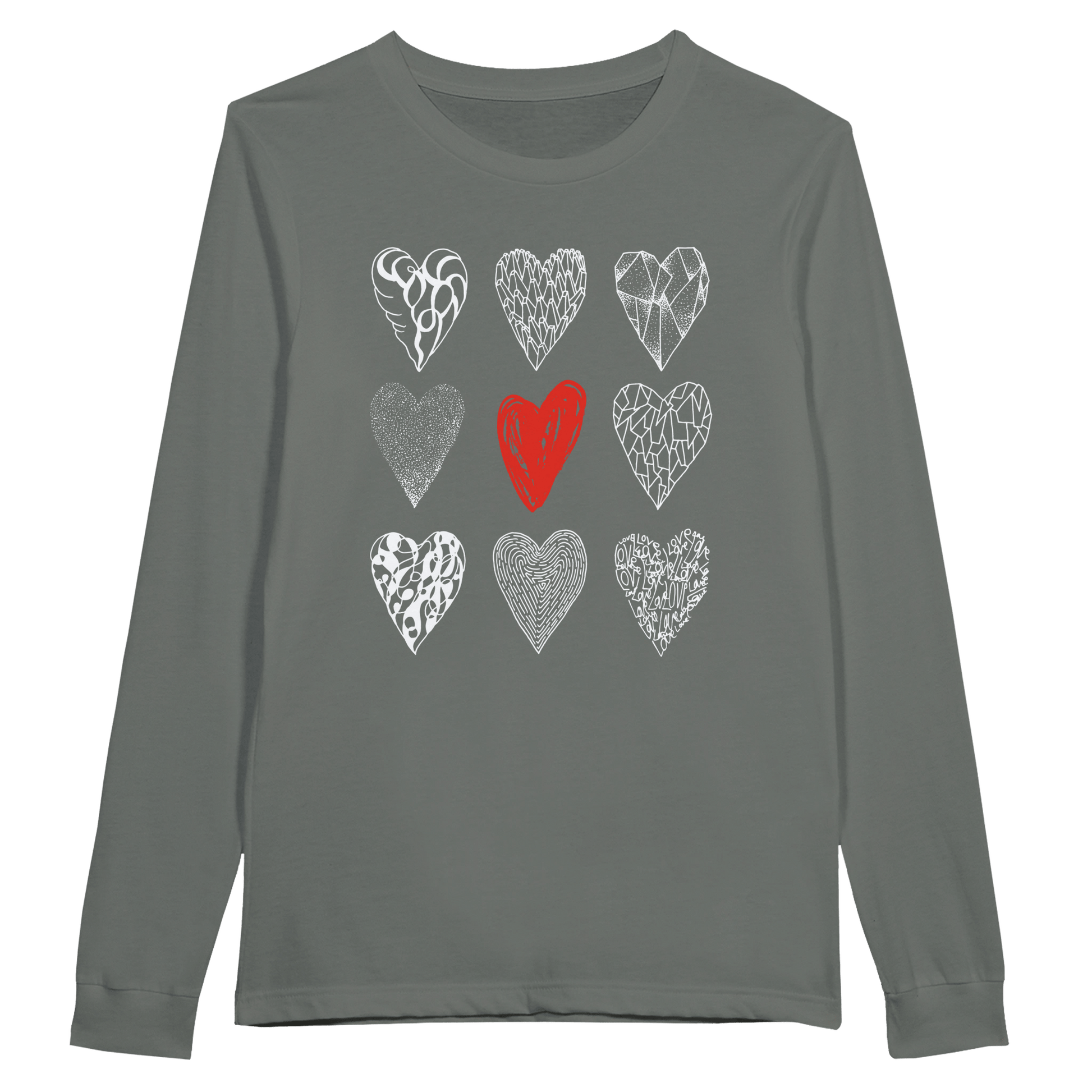 Nine of Hearts - Premium Unisex Longsleeve T-shirt apparel Storm / S