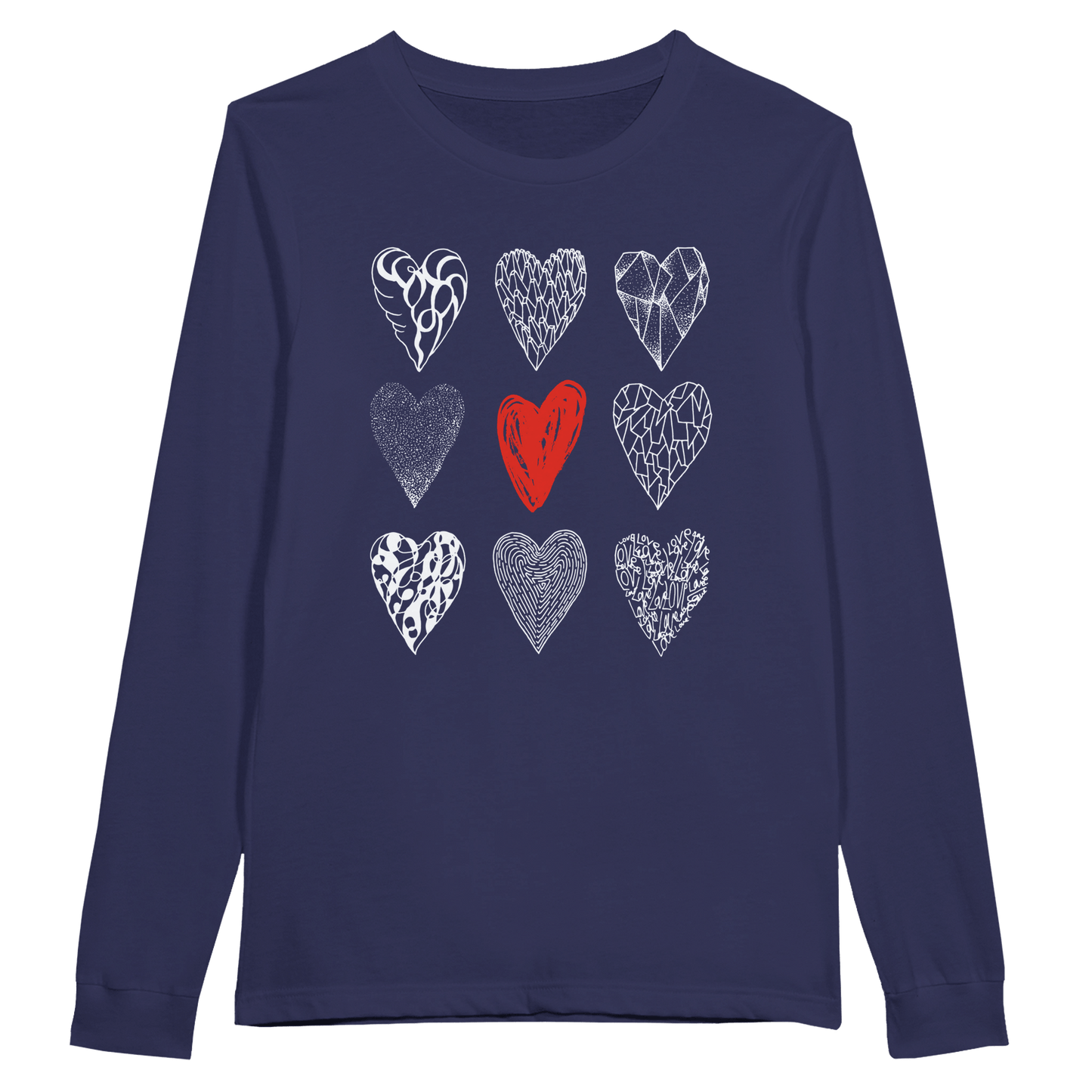 Nine of Hearts - Premium Unisex Longsleeve T-shirt apparel Storm / S