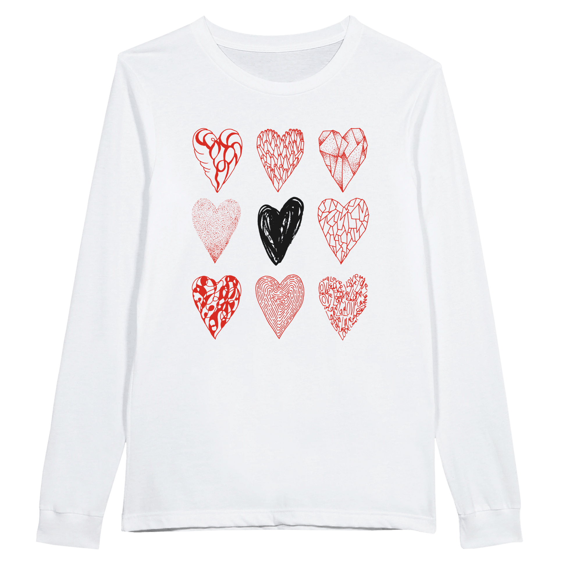 Nine of Hearts - Premium Unisex Longsleeve T-shirt apparel White / S