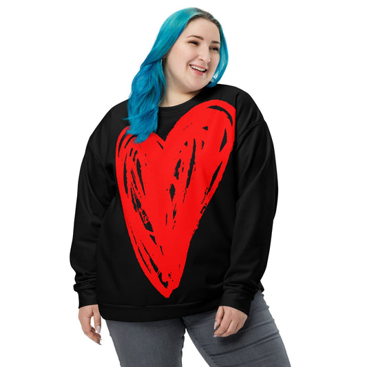 Really Big Red Heart - All Over Print Unisex Sweatshirt apparel 2XL