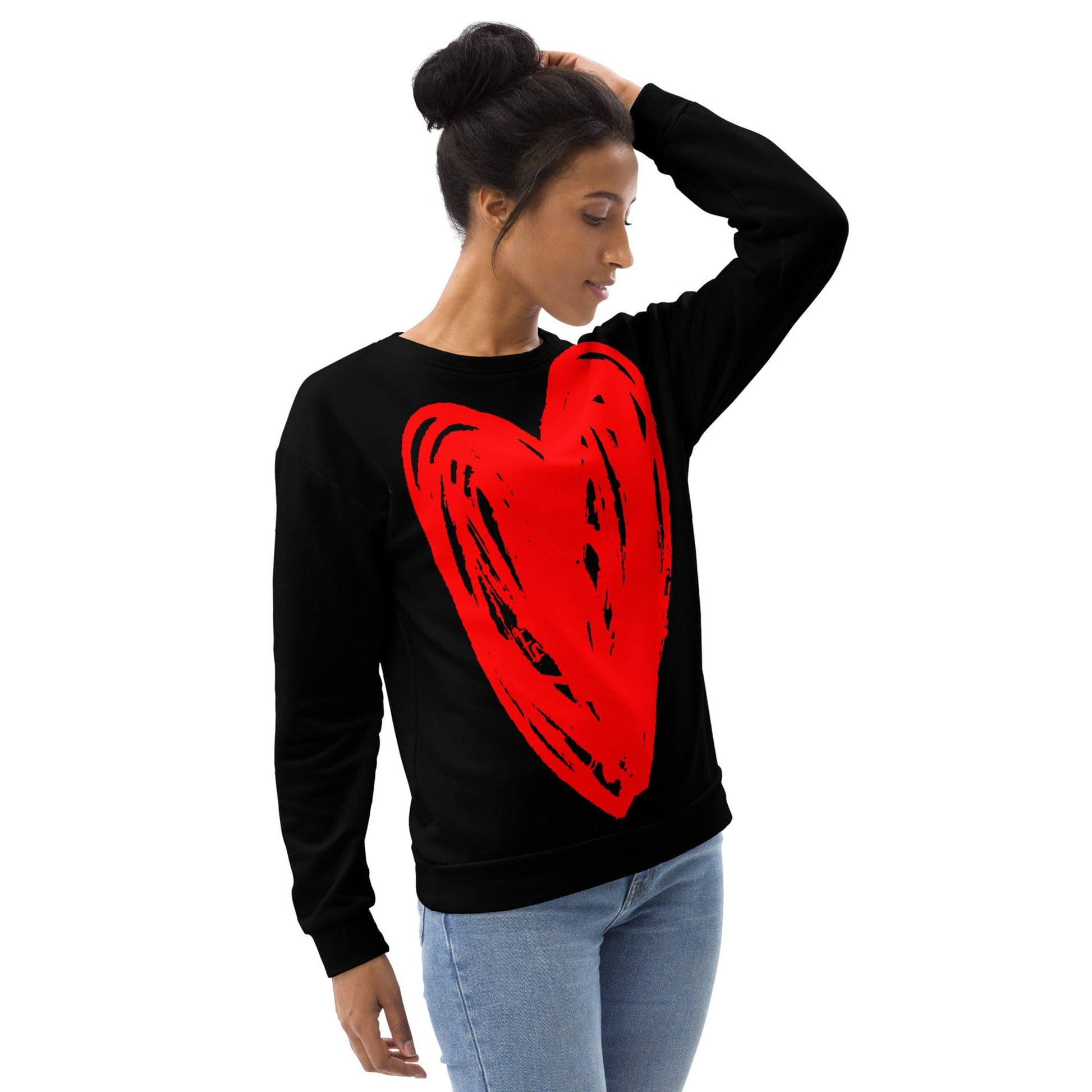 Really Big Red Heart - All Over Print Unisex Sweatshirt apparel