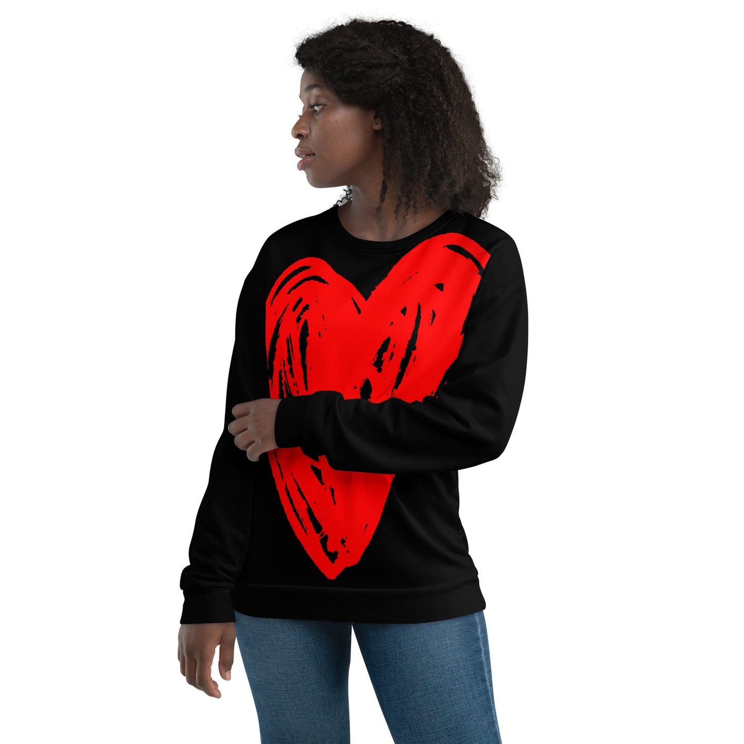 Really Big Red Heart - All Over Print Unisex Sweatshirt apparel