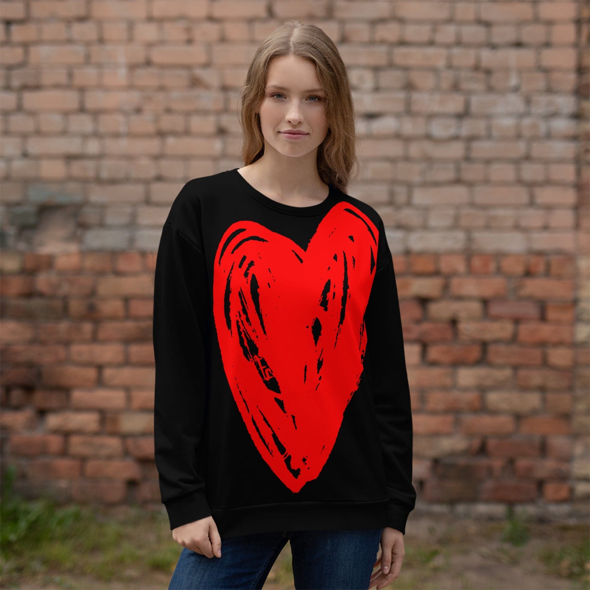 Really Big Red Heart - All Over Print Unisex Sweatshirt apparel