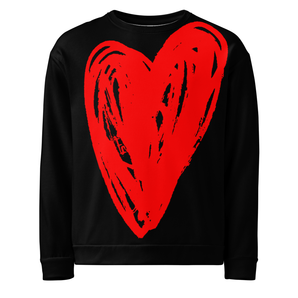 Really Big Red Heart - All Over Print Unisex Sweatshirt apparel