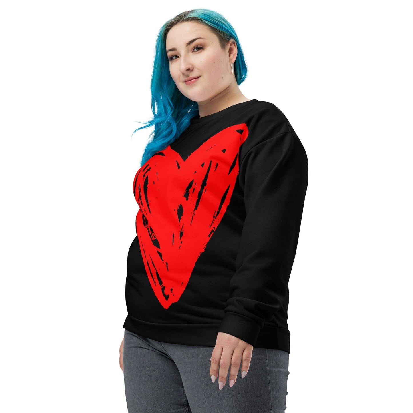 Really Big Red Heart - All Over Print Unisex Sweatshirt apparel