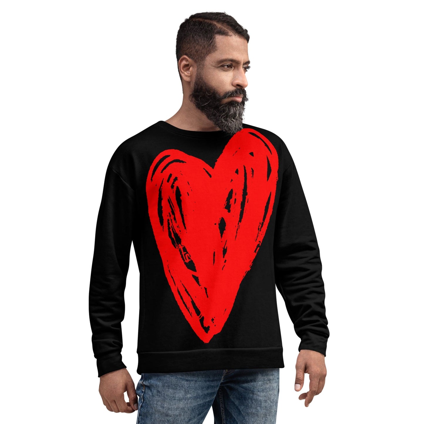 Really Big Red Heart - All Over Print Unisex Sweatshirt apparel L