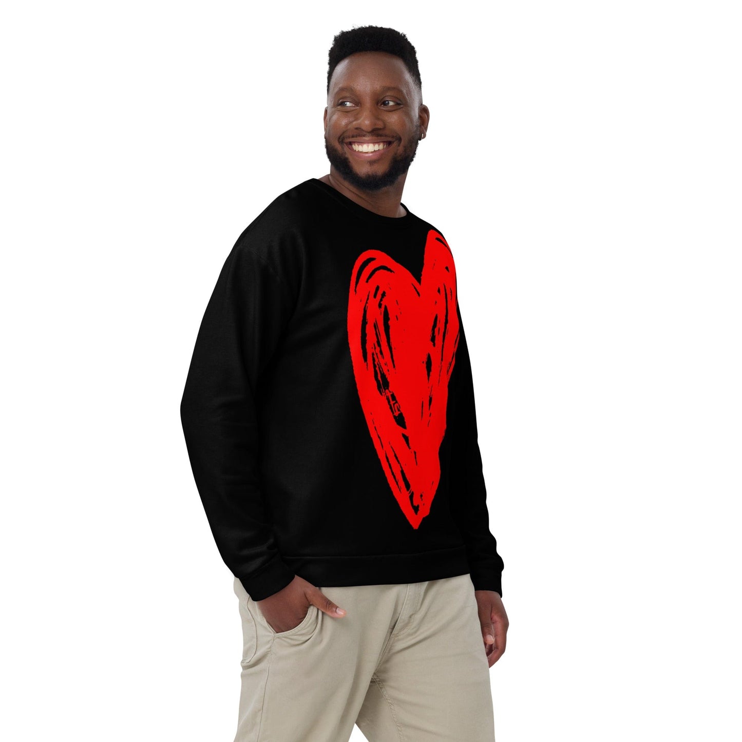 Really Big Red Heart - All Over Print Unisex Sweatshirt apparel M