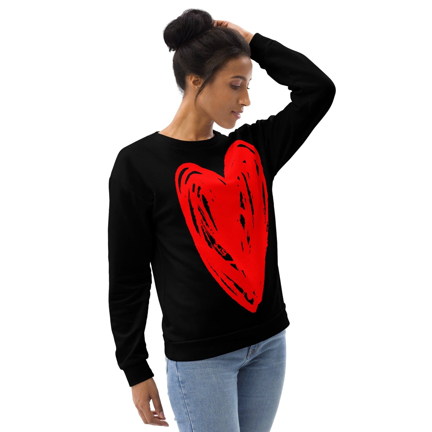 Really Big Red Heart - All Over Print Unisex Sweatshirt apparel S