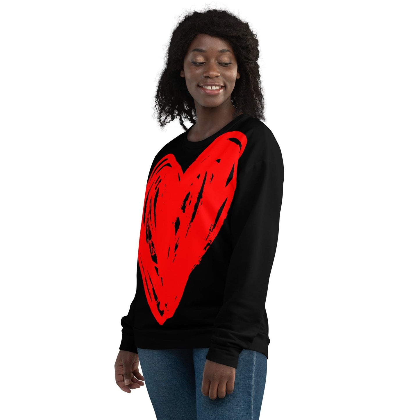 Really Big Red Heart - All Over Print Unisex Sweatshirt apparel XL