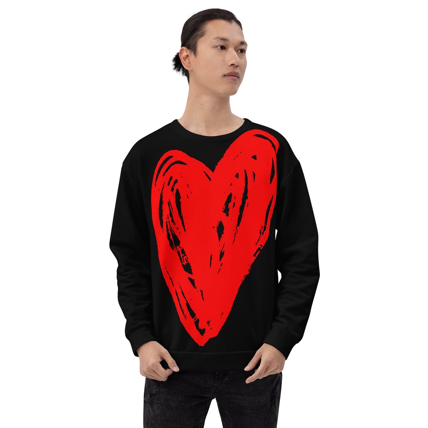 Really Big Red Heart - All Over Print Unisex Sweatshirt apparel XS