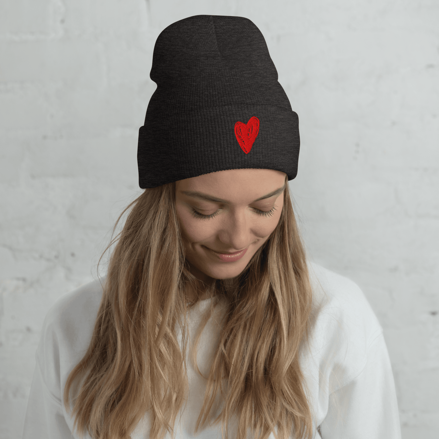 Red Heart - Cuffed Beanie apparel Dark Grey