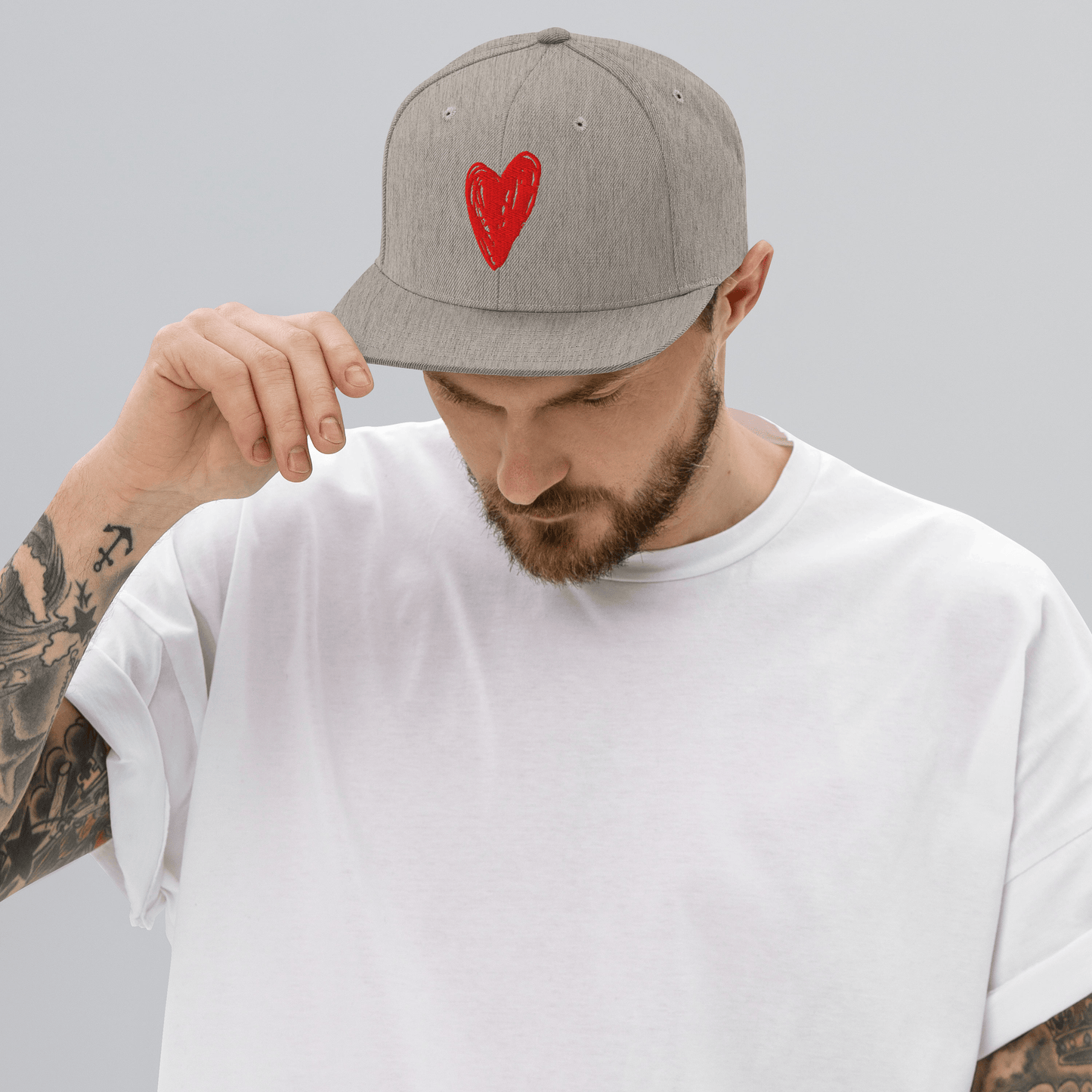 Red Heart - Snapback Hat apparel
