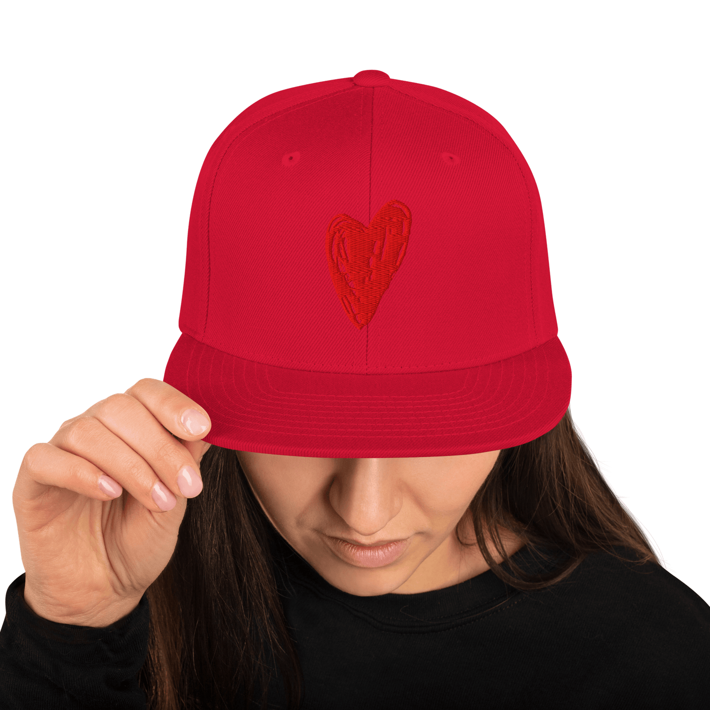 Red Heart - Snapback Hat apparel Red