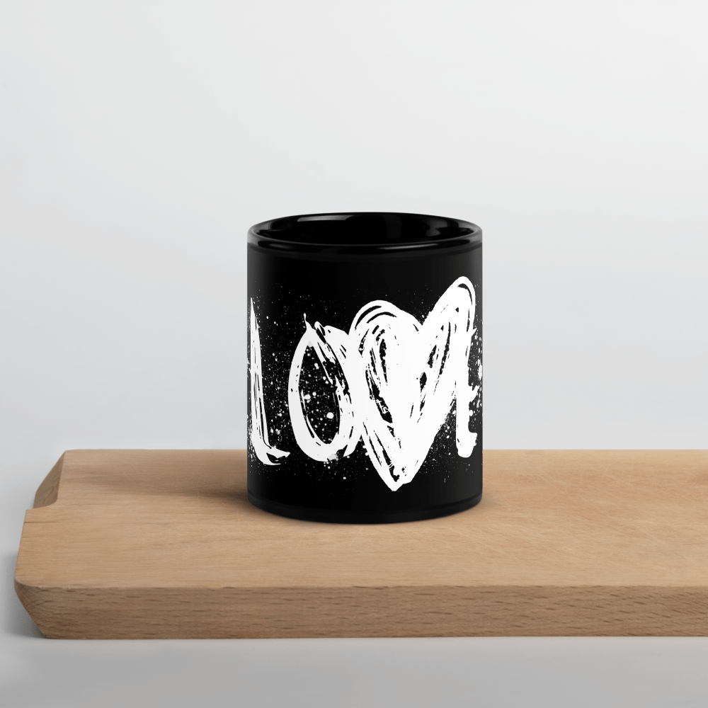 Splatter Love - Black Glossy Mug Mugs