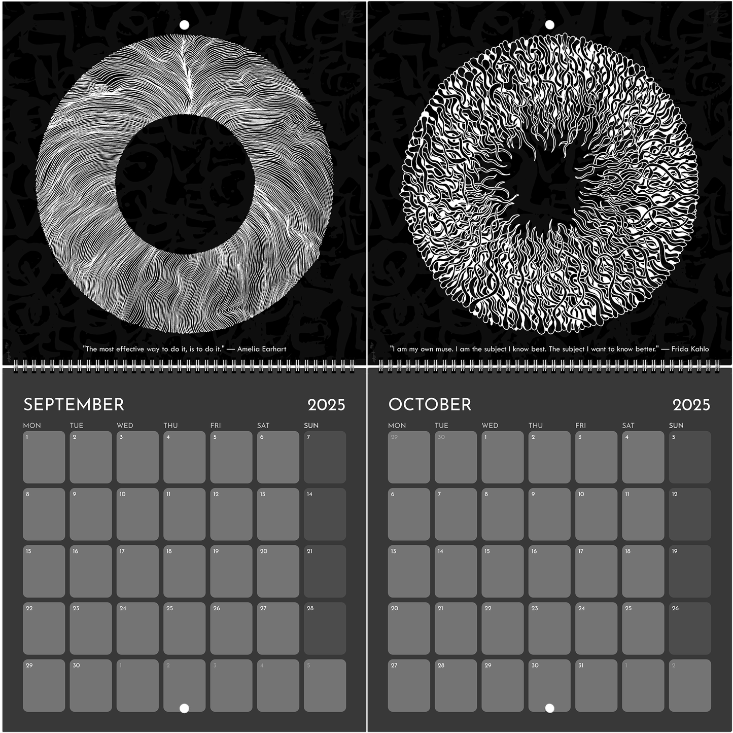 The Circle of Lines - Wall calendar 2025 (Black Edition) Print Material