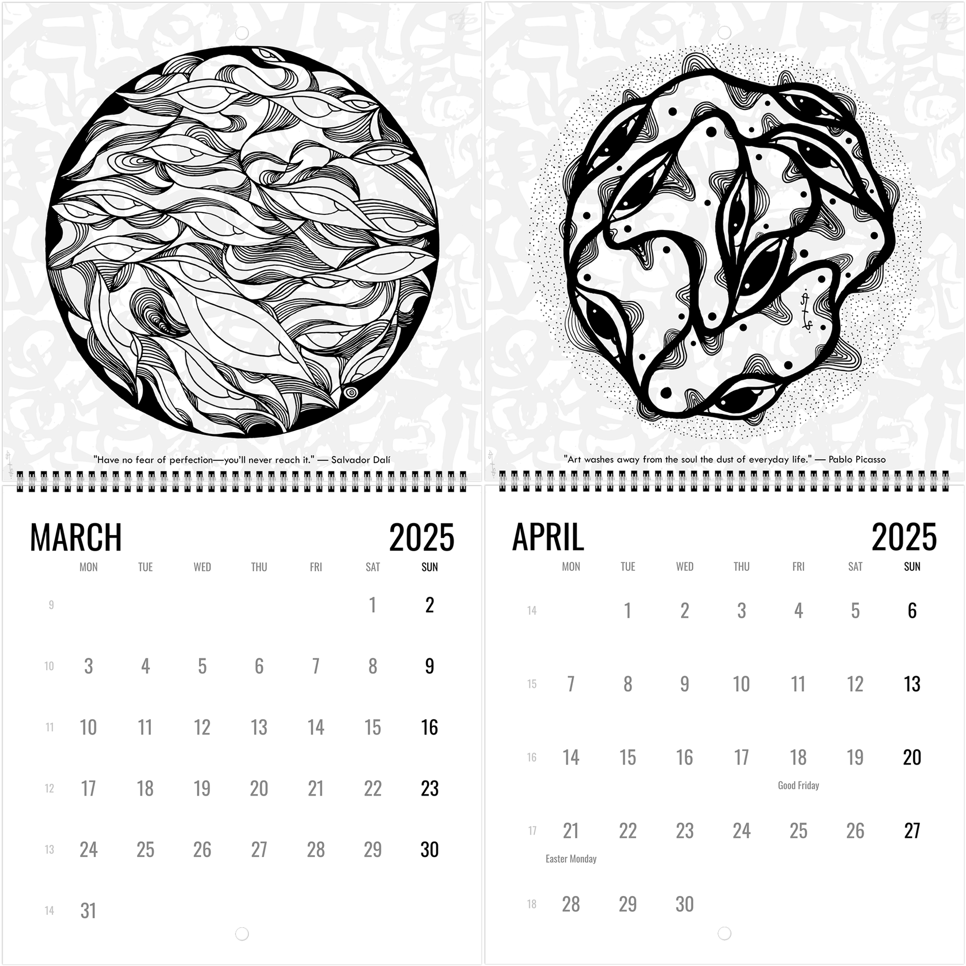 The Circle of Lines - Wall calendar 2025 Print Material