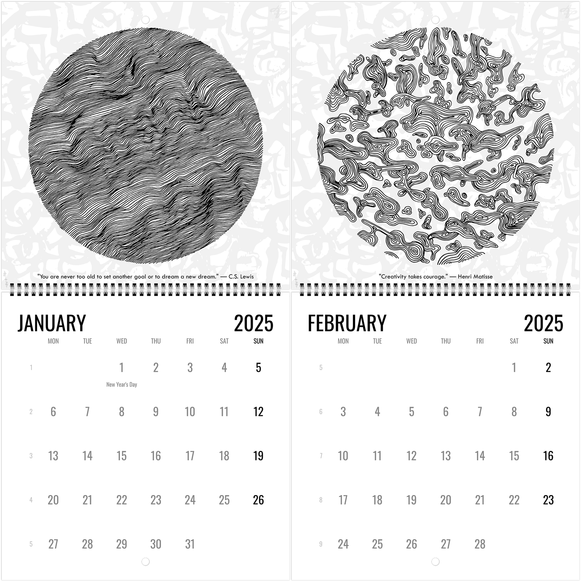 The Circle of Lines - Wall calendar 2025 Print Material