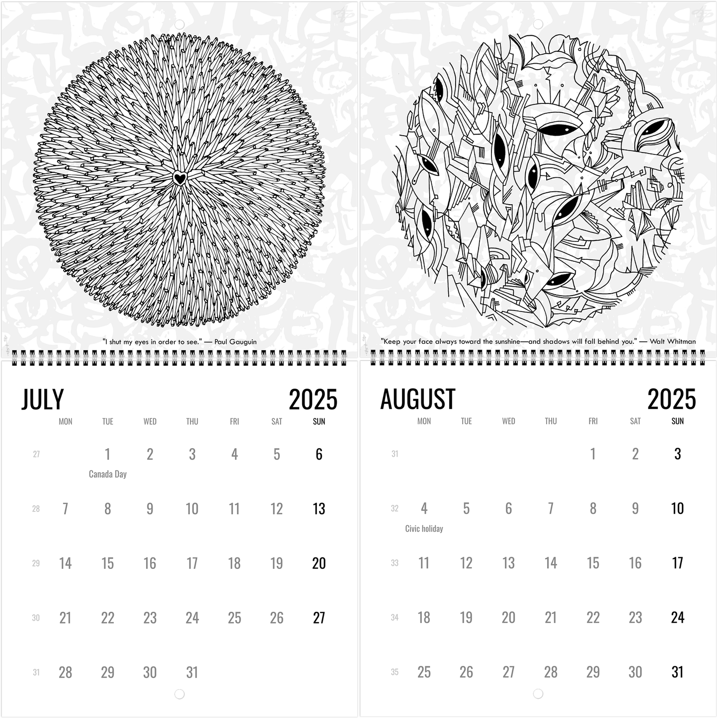 The Circle of Lines - Wall calendar 2025 Print Material