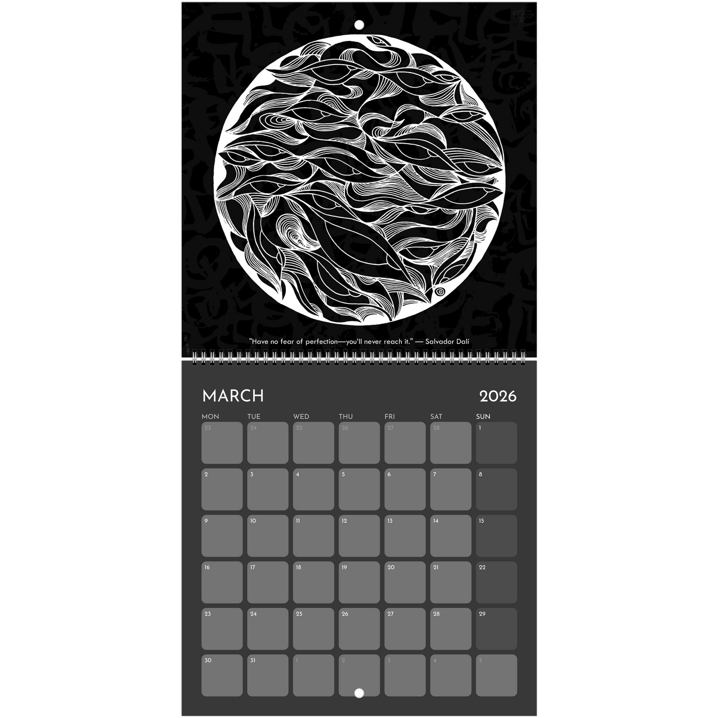 The Circle of Lines - Wall calendar 2026 (Black Edition) Print Material