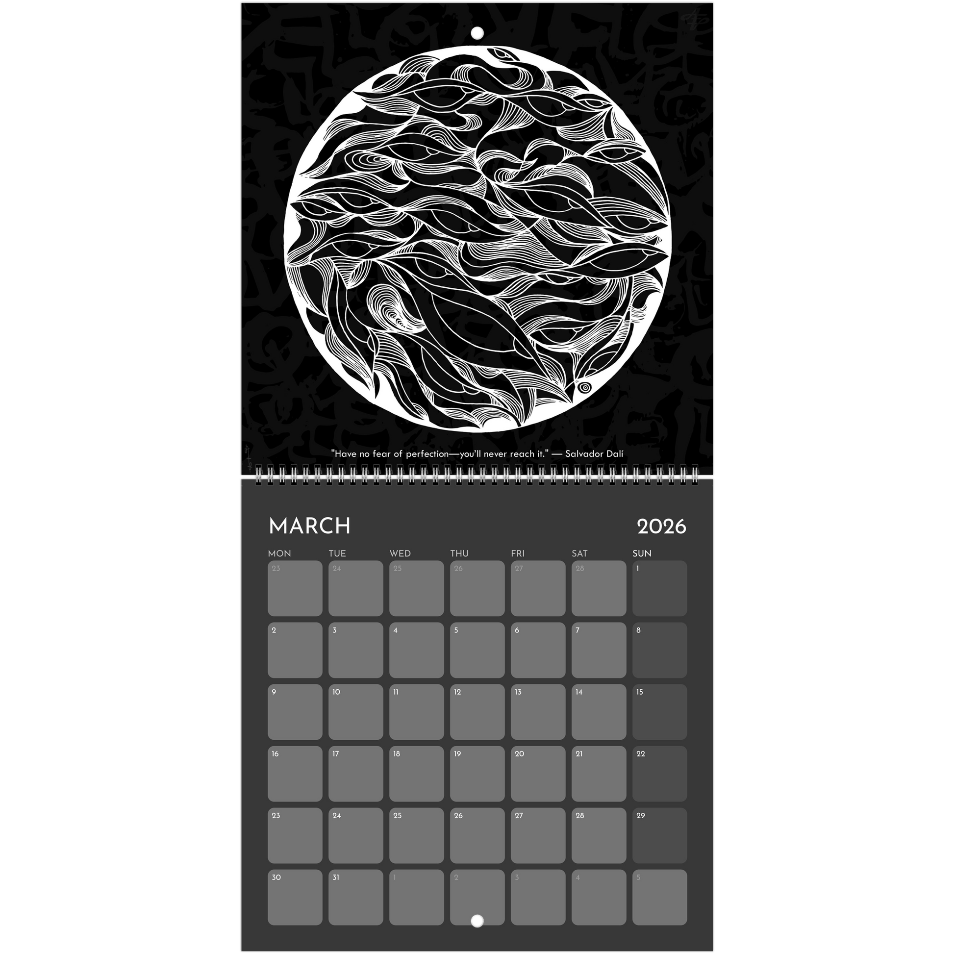 The Circle of Lines - Wall calendar 2026 (Black Edition) Print Material