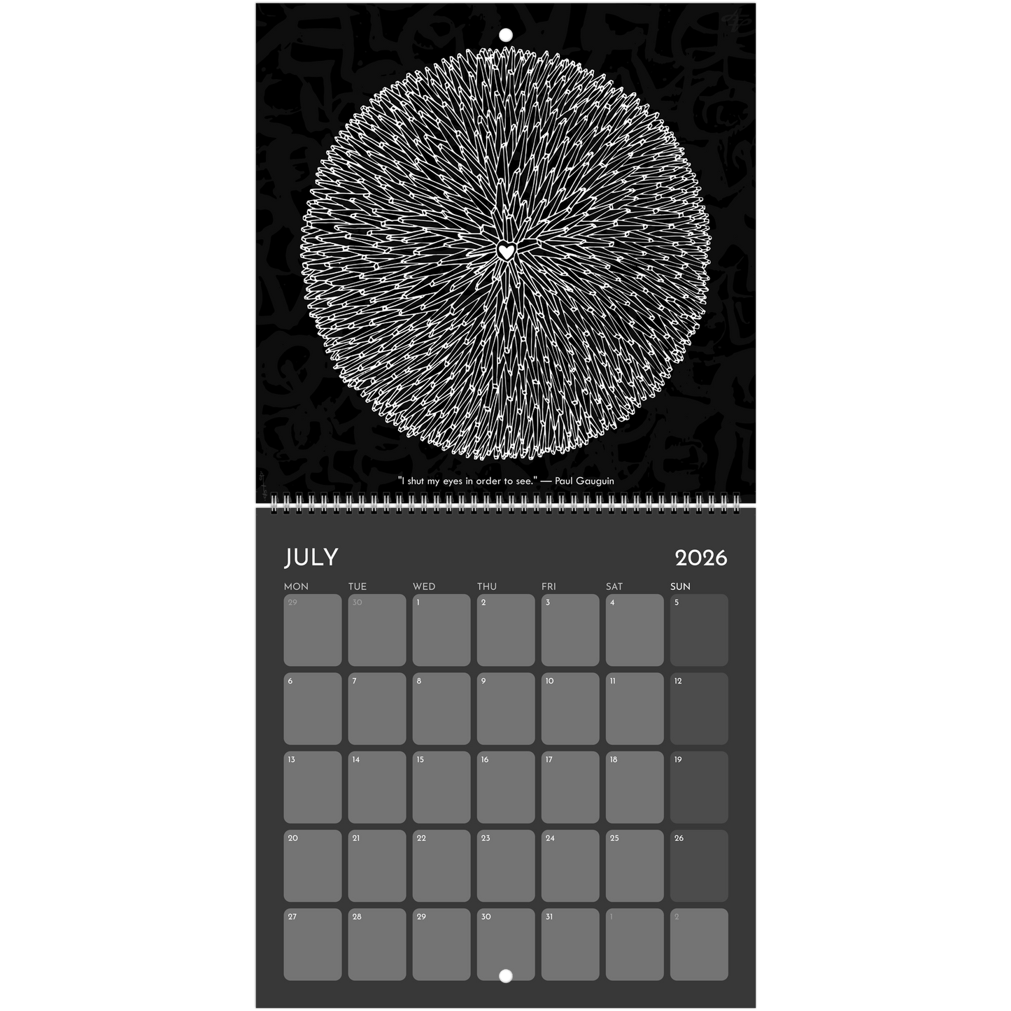 The Circle of Lines - Wall calendar 2026 (Black Edition) Print Material