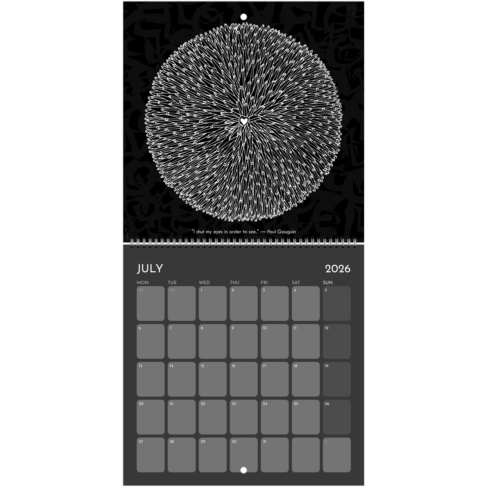 The Circle of Lines - Wall calendar 2026 (Black Edition) Print Material