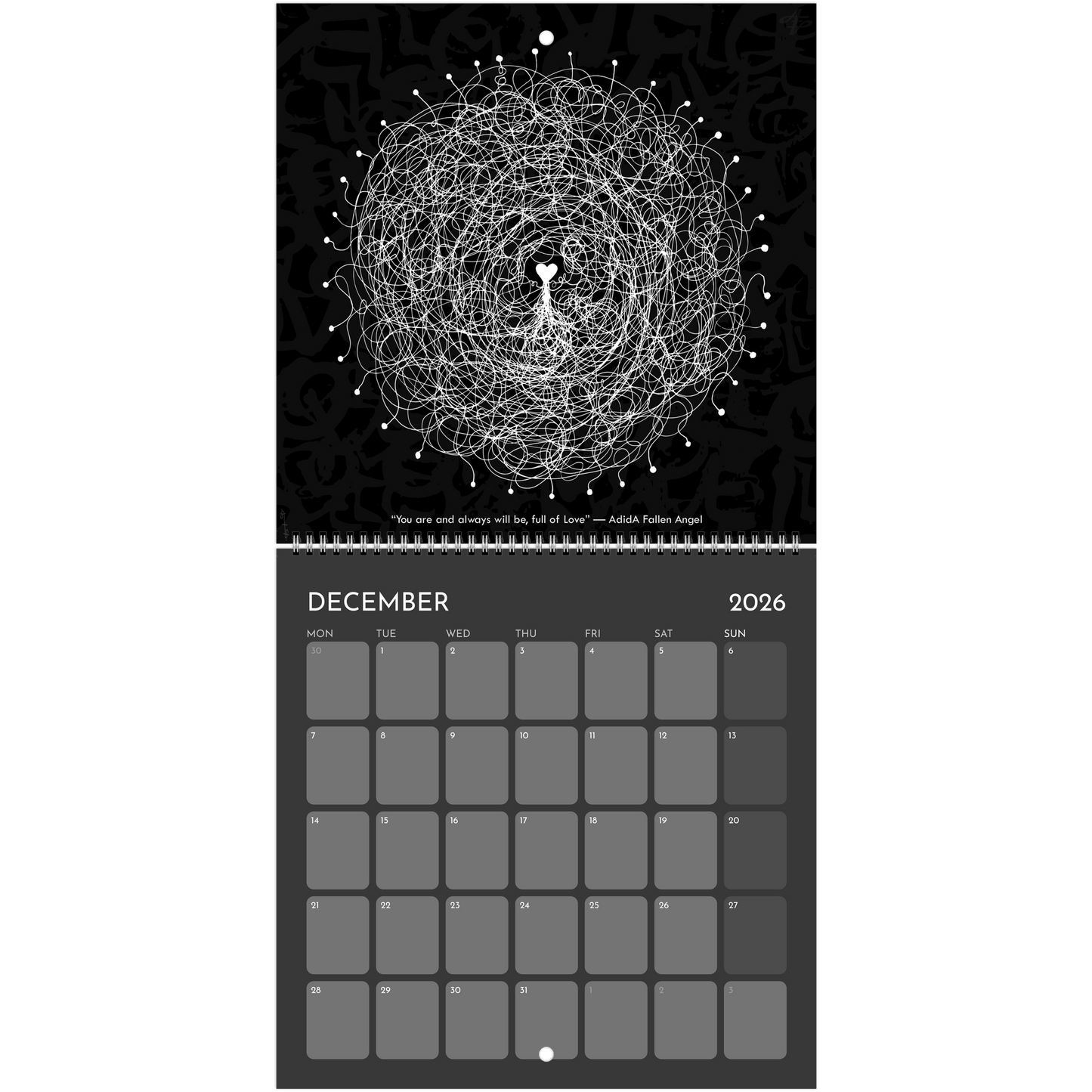 The Circle of Lines - Wall calendar 2026 (Black Edition) Print Material