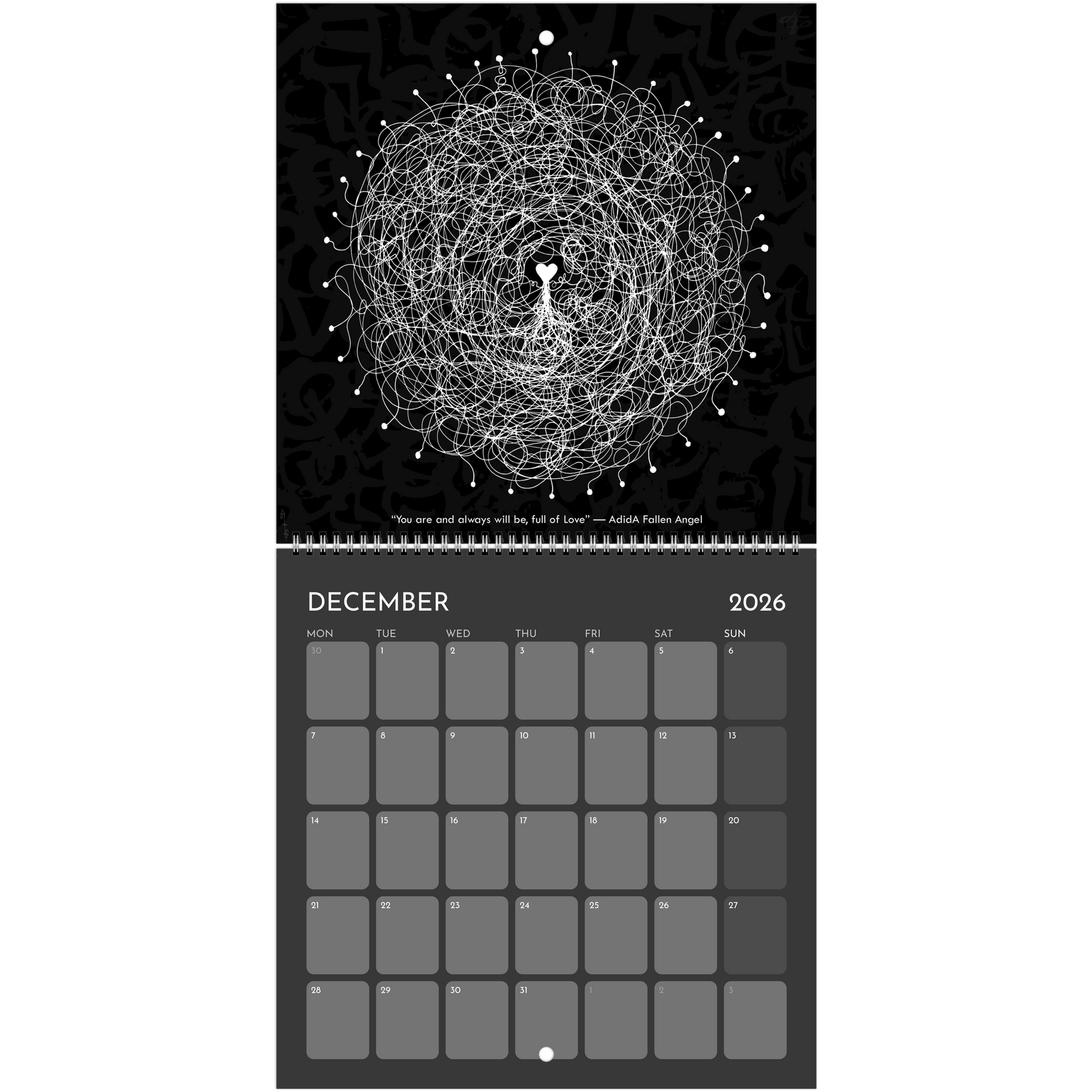 The Circle of Lines - Wall calendar 2026 (Black Edition) Print Material