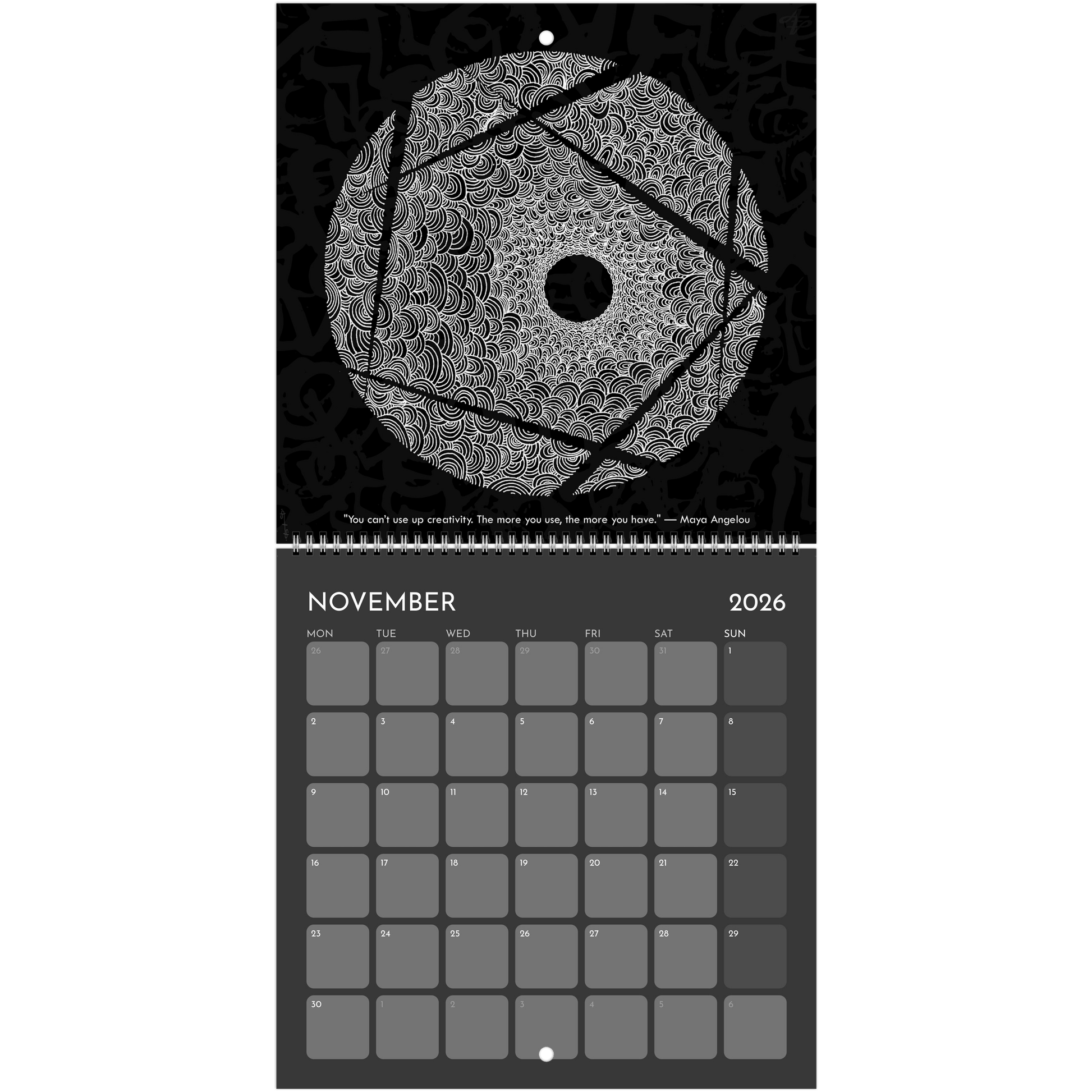 The Circle of Lines - Wall calendar 2026 (Black Edition) Print Material