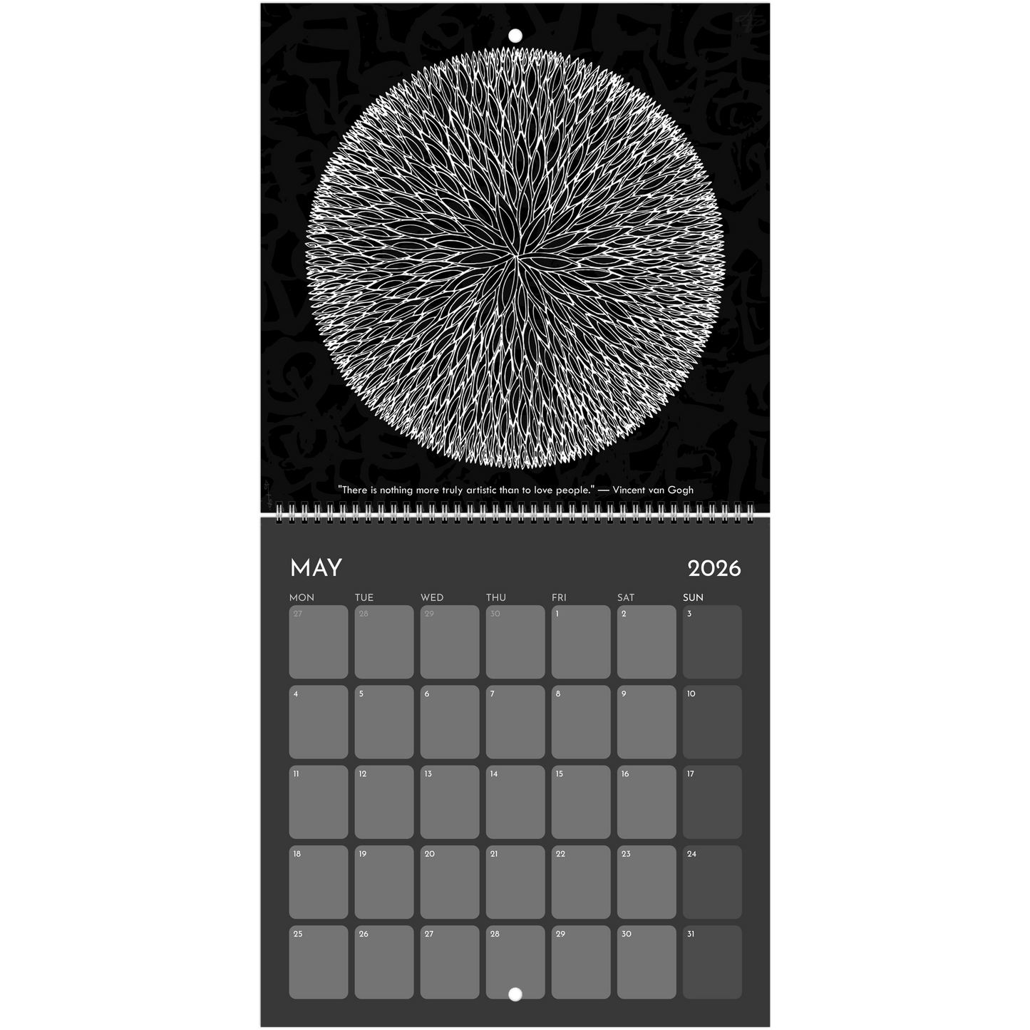 The Circle of Lines - Wall calendar 2026 (Black Edition) Print Material