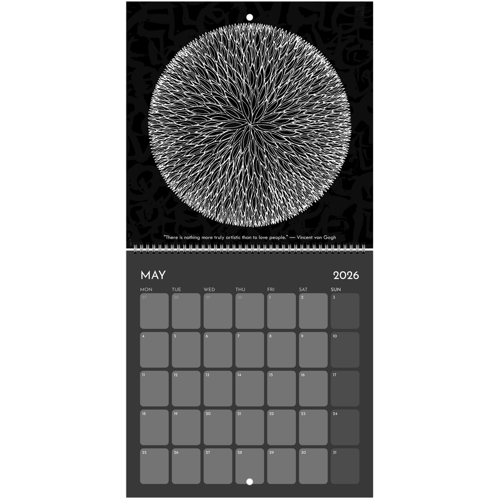 The Circle of Lines - Wall calendar 2026 (Black Edition) Print Material