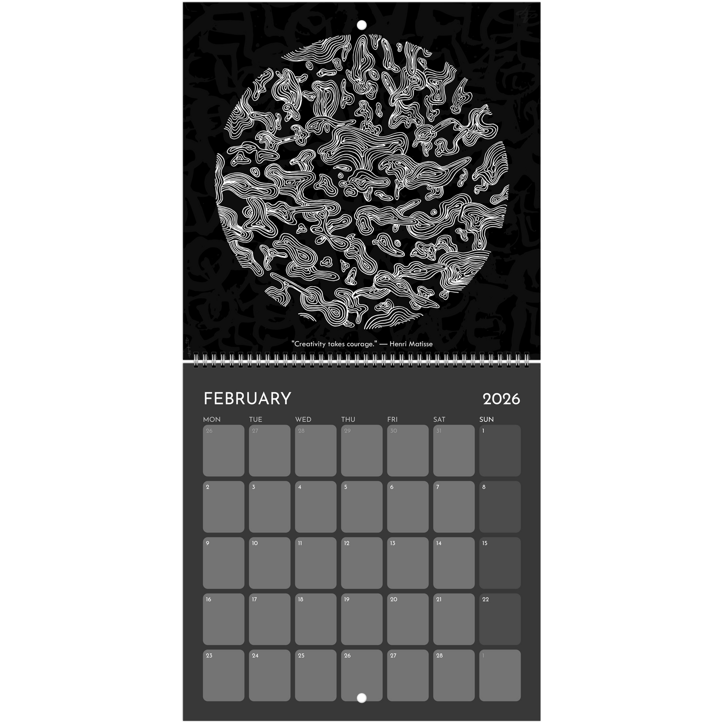 The Circle of Lines - Wall calendar 2026 (Black Edition) Print Material