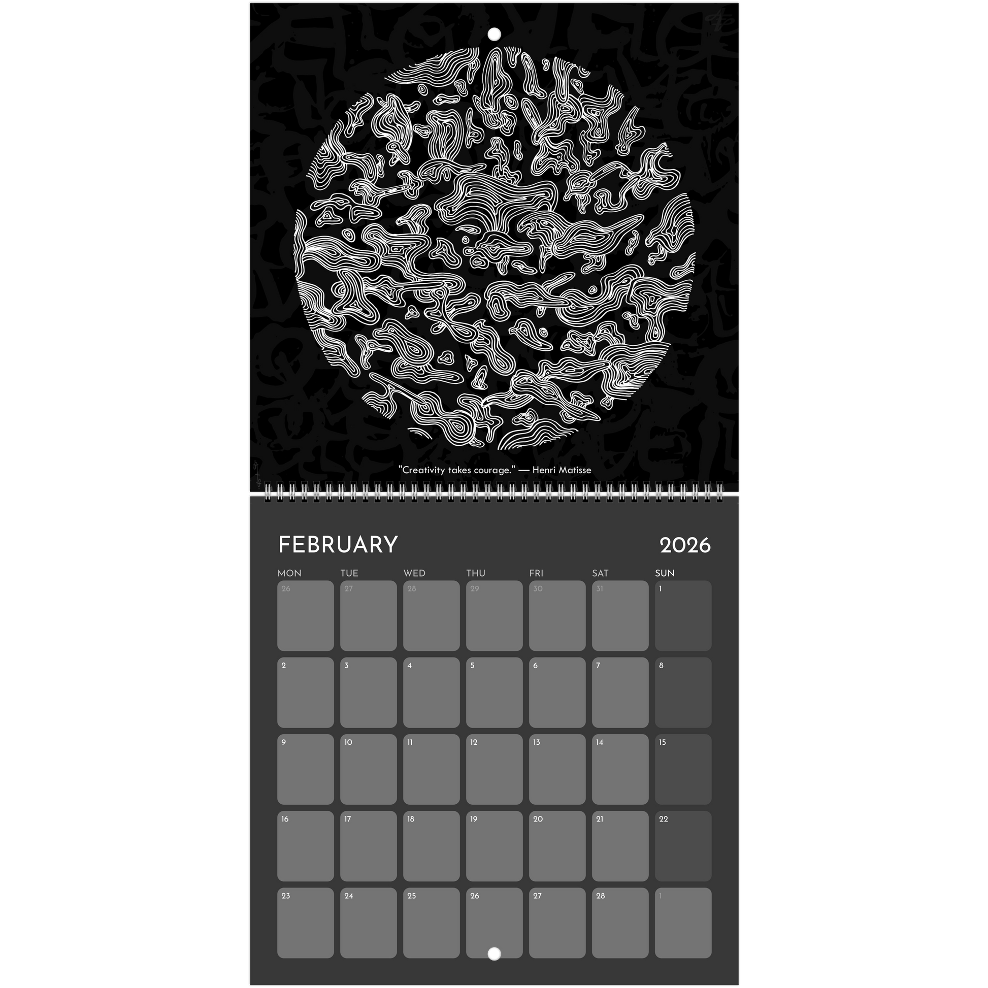 The Circle of Lines - Wall calendar 2026 (Black Edition) Print Material