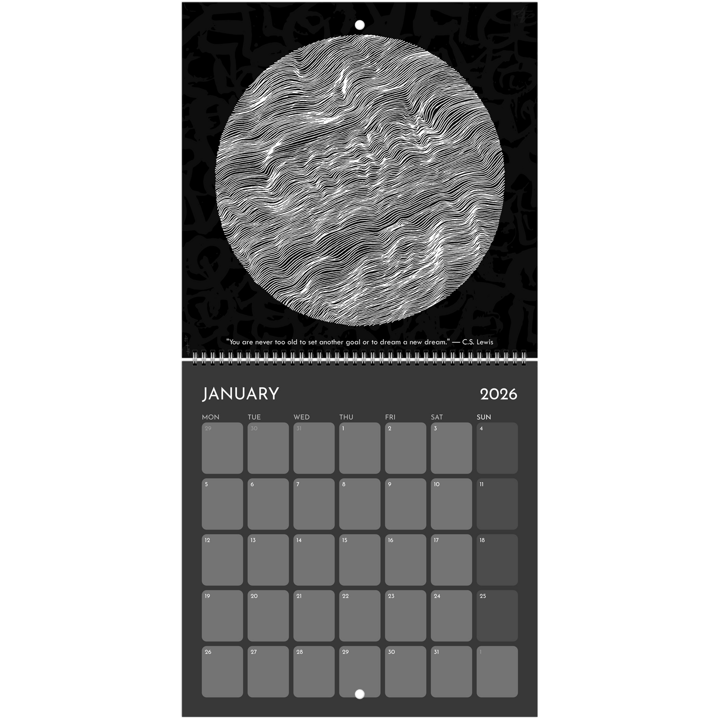 The Circle of Lines - Wall calendar 2026 (Black Edition) Print Material