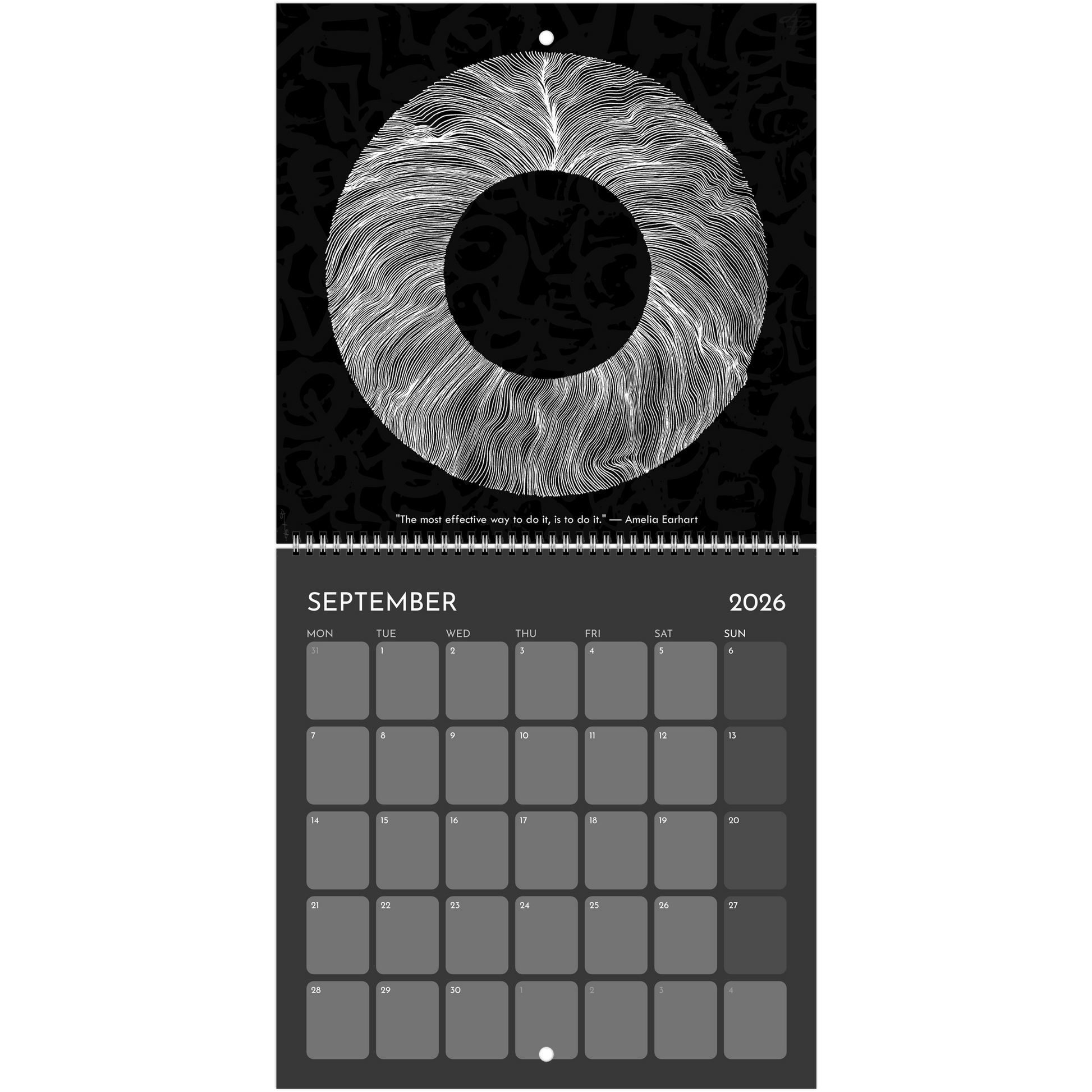 The Circle of Lines - Wall calendar 2026 (Black Edition) Print Material