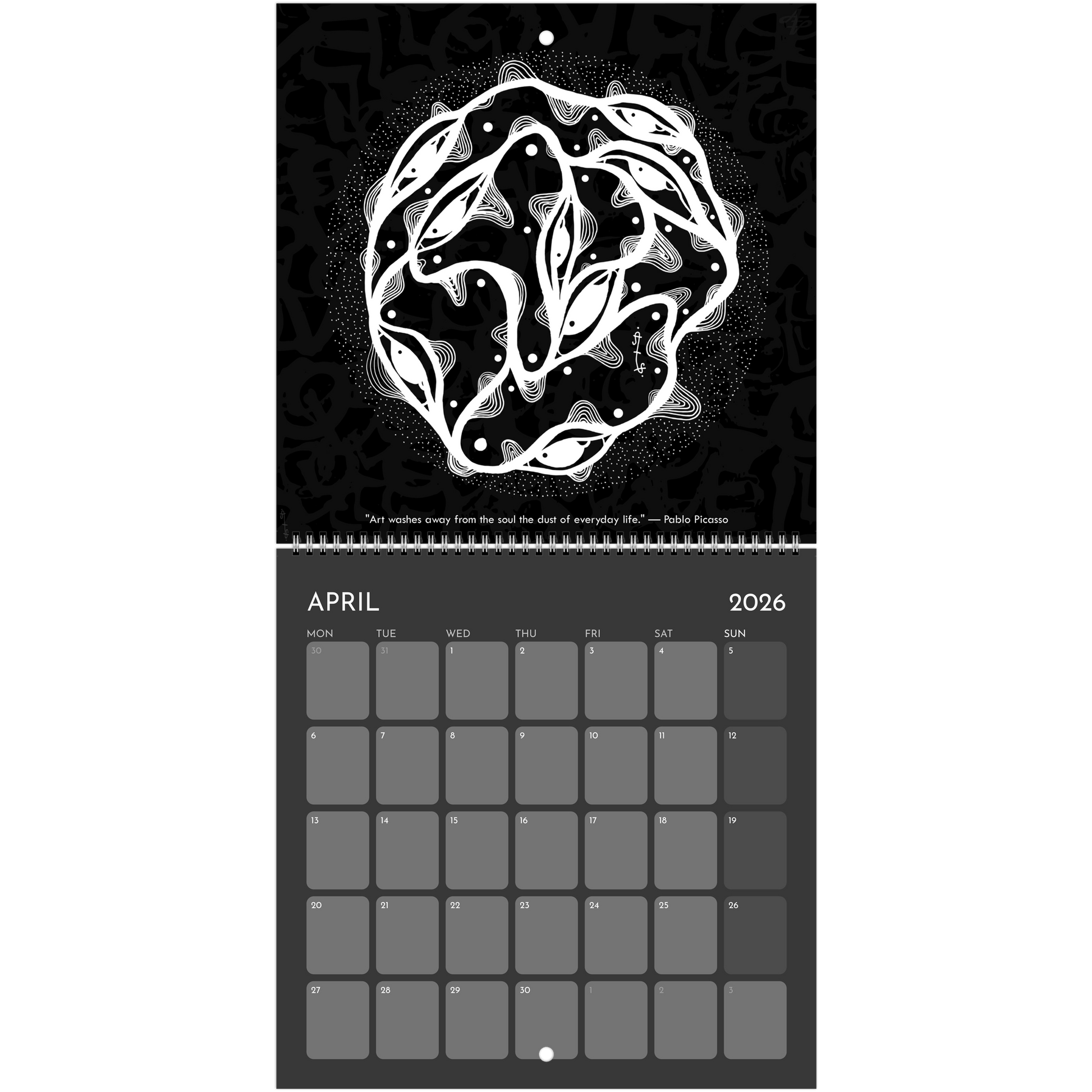 The Circle of Lines - Wall calendar 2026 (Black Edition) Print Material