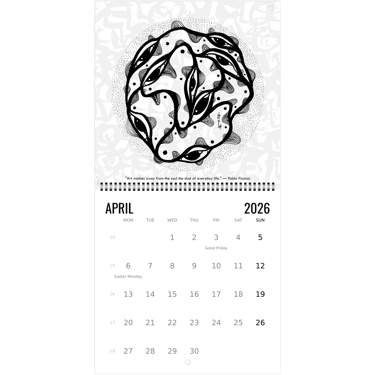 The Circle of Lines - Wall calendar 2026 Print Material