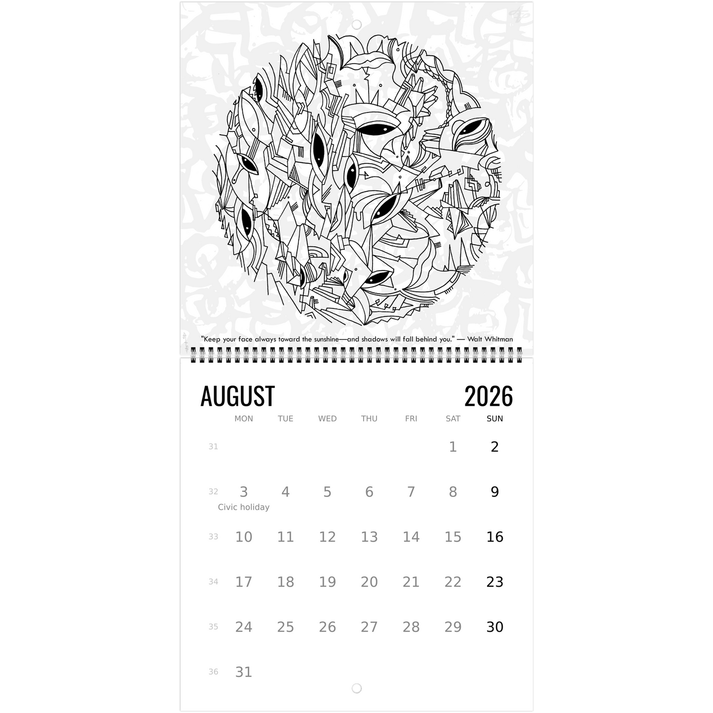 The Circle of Lines - Wall calendar 2026 Print Material