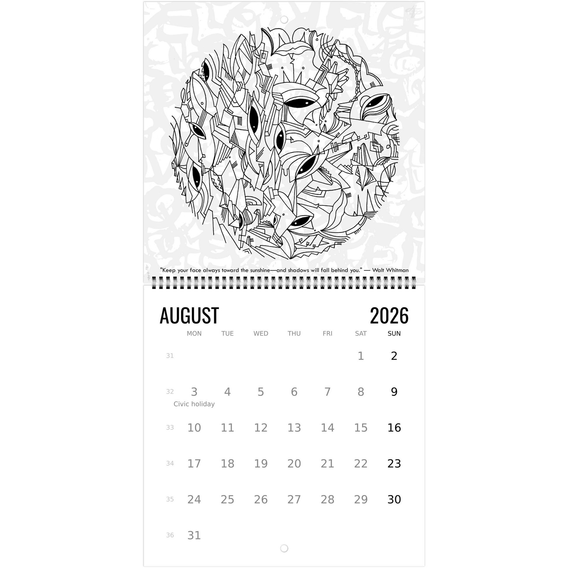 The Circle of Lines - Wall calendar 2026 Print Material
