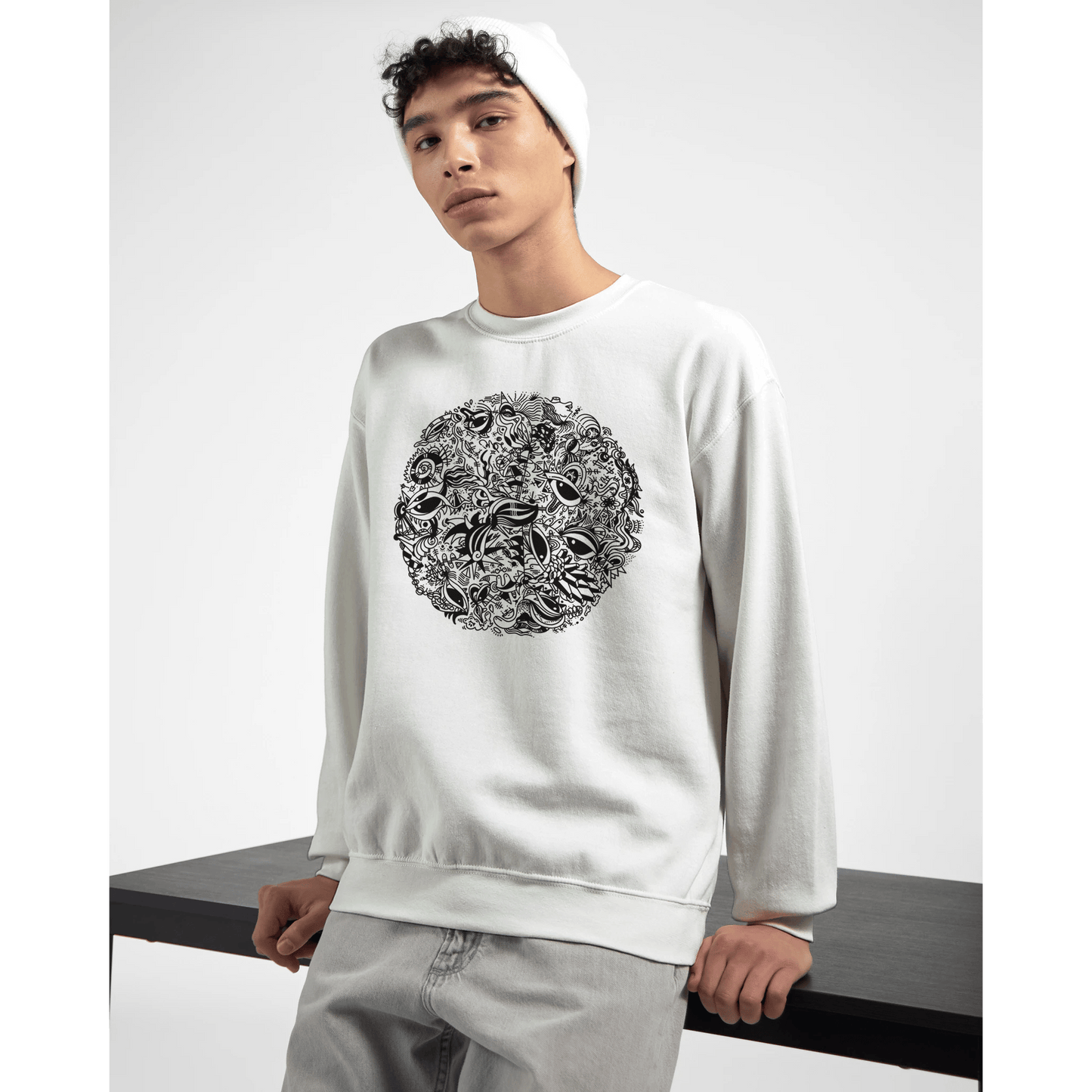The Endless Doodle - Classic Unisex Crewneck Sweatshirt Print Material