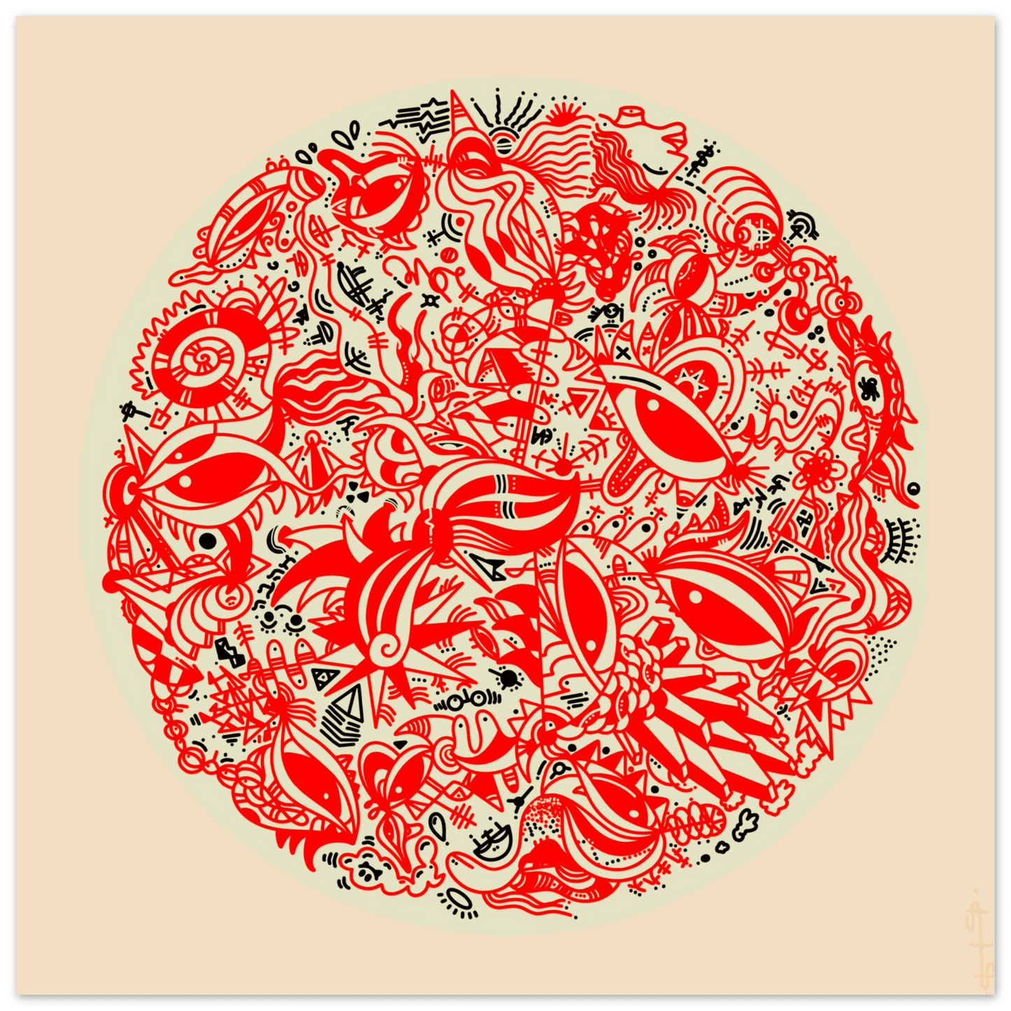 The Endless V.1 (Colored Edition) - Wall Art Print Art Prints 50x50 cm / 20x20″ / Fine Art Poster