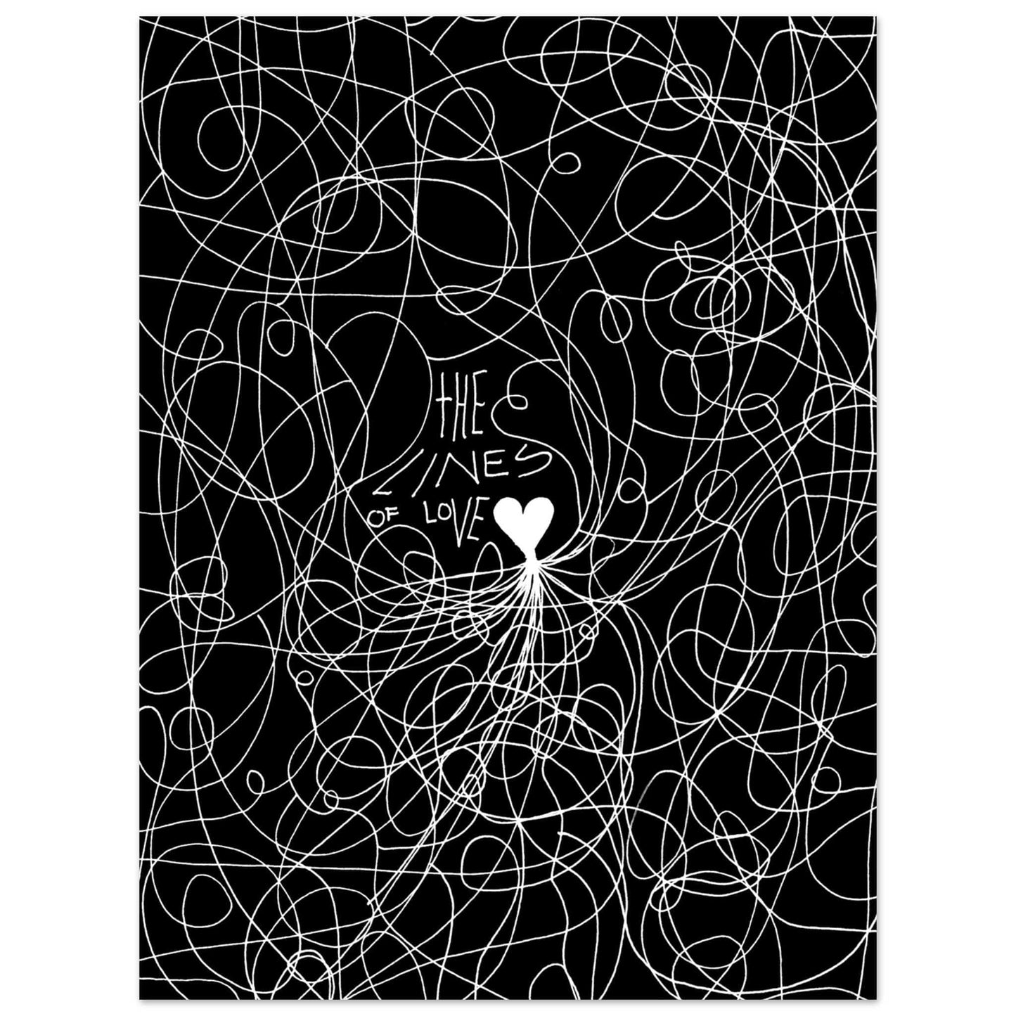 The Lines of Love - Line Art Illustration Print (Black Edition) Art Prints 45x60 cm / 18x24″ / Premium Matte Paper Poster